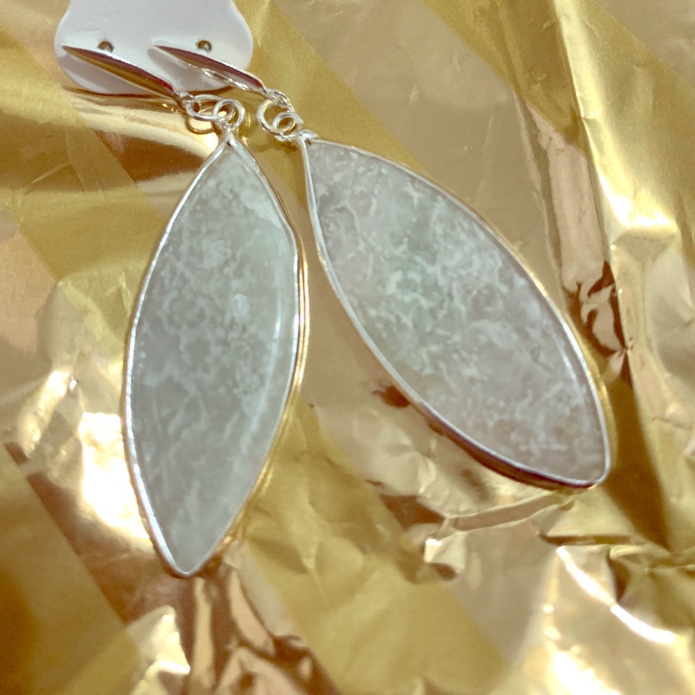 White stone earrings